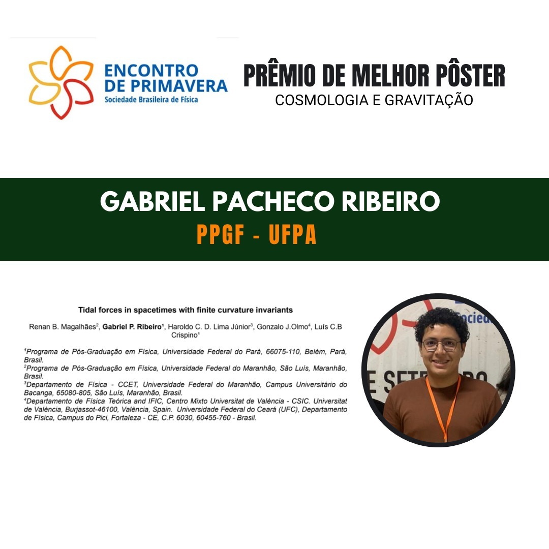 Gabriel Ribeiro receives best poster award at SBF's V Spring Meeting